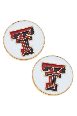 Texas Tech Disc Stud Earrings