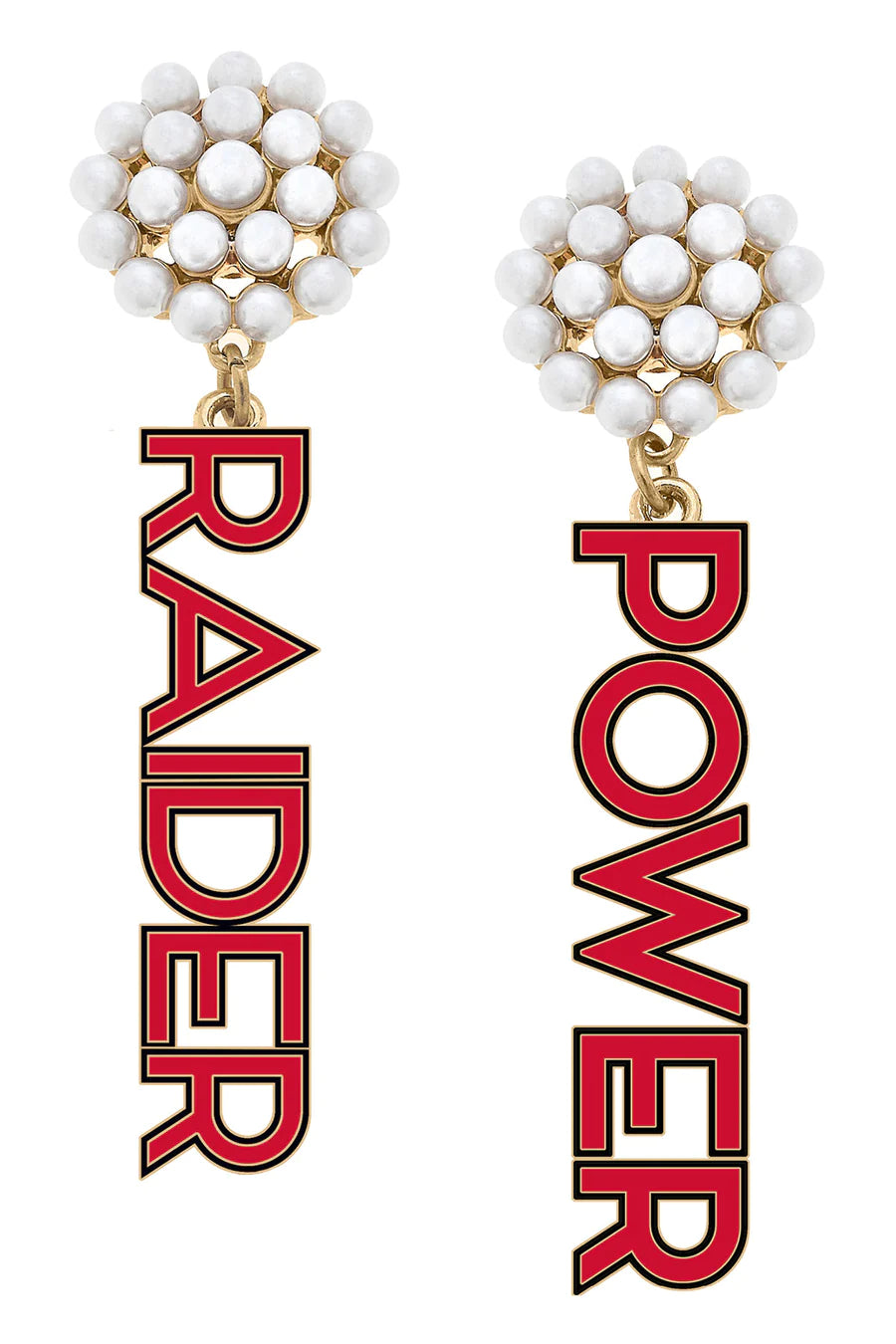 Texas Tech Raider Power Pearl Earrings