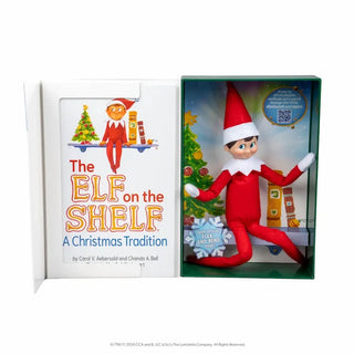 Elf on the Shelf poseable red elf doll with storybook in green gift box