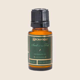 Aromatique Smell of the Tree Refresher Oil in amber glass bottle with green label, 0.5 fl oz