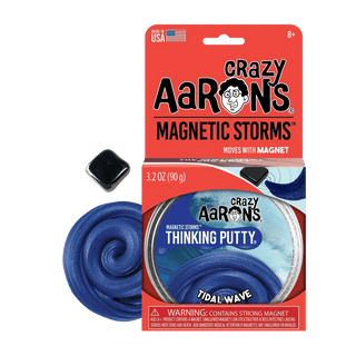 Crazy Aaron's Tidal Wave Magnetic Thinking Putty iridescent blue with glitter and magnet
