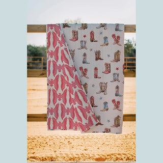 Ida Mae Home Blankets Thunderbird Boots Sand Quilt