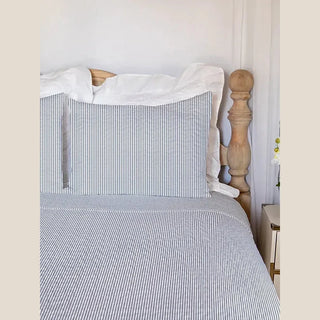 Ida Mae Home Blankets Ticking Stripe Navy Standard Sham