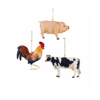 Kurt Adler Christmas Ornament Tin Farm Animal Ornament