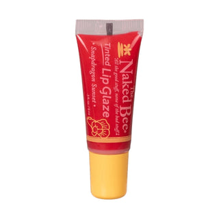 Snapdragon Sunset vivid crimson-red sheer lip glaze with organic ingredients
