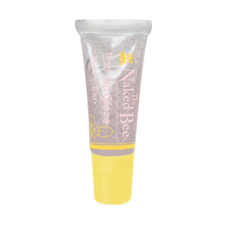 Lime-Top Blast pale lavender sheer lip glaze with water droplet texture finish