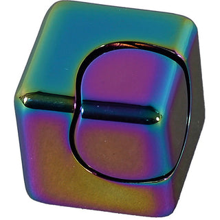 Watchitude Titan Heavy Metal Spinner cube with iridescent rainbow chrome finish and metal bar