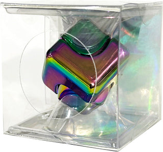 Watchitude Titan Heavy Metal Spinner with iridescent rainbow finish in clear display box