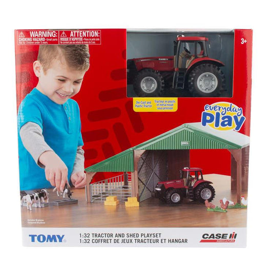 Tomy tractor and shed playset