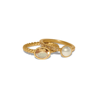 Trust Your Journey Double Pearl Ring