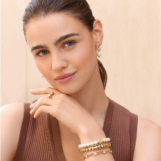 Trust Your Journey Double Pearl Ring