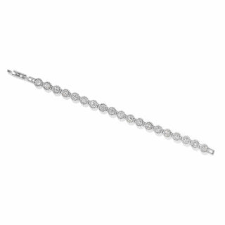 Brighton Twinkle Link Bracelet in silver with round crystal halo links on white background