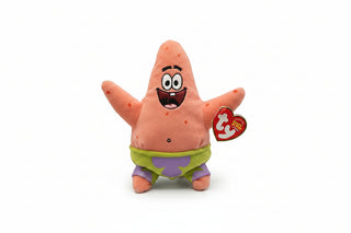 Ty Beanie Baby Patrick Star plush toy with green shorts and heart tag