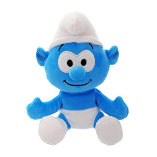 Ty Beanie Baby small blue Smurf plush toy with white hat and outfit