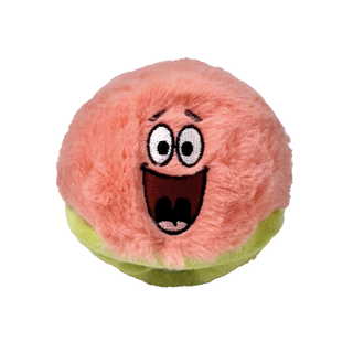 Ty Beanie Bouncer pink fluffy Patrick Star plush ball toy with embroidered face