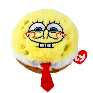 Ty Beanie Bouncer SpongeBob SquarePants yellow plush ball with red tie