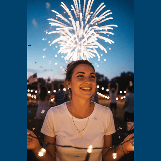 Evening fireworks display