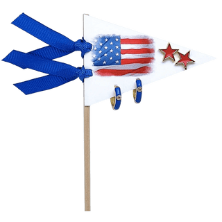 Color Shout Women's Earrings USA Pennant Pair Earring Set