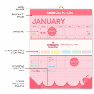 Studio Oh! Planner Undated Sorbet Wall Calendar