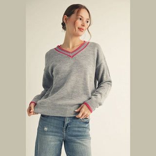 Jodifli Women's Tops V-Neck Sweater