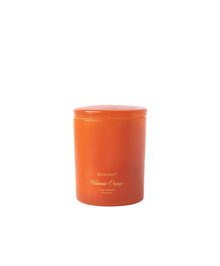 Aromatique Valencia Orange 10oz candle in glossy orange ceramic jar with matching lid