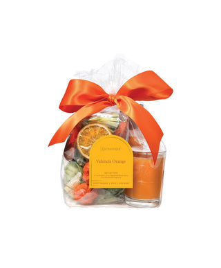 Aromatique Valencia Orange Gift Set Trio in clear bag with orange satin bow