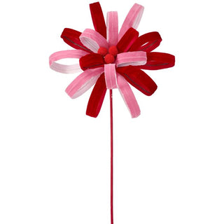 Velvet Loop W/Pompom Flower Stem