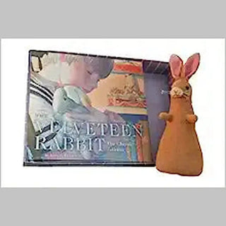 Velveteen Rabbit gift set with illustrated hardcover book and textured brown velveteen 3D rabbit figure