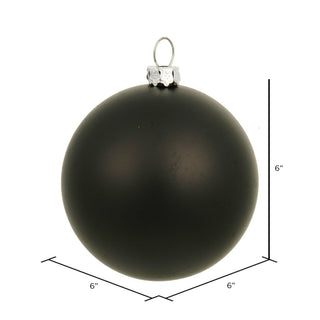 Vickerman 6-inch matte black glass ball Christmas ornament with silver cap