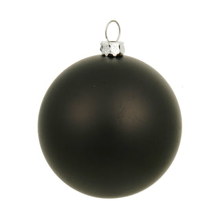 Vickerman 6-inch matte black ball Christmas ornament with silver metal cap and loop