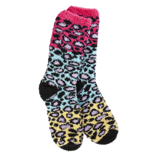 World's Softest Crew Socks Multi Leopard