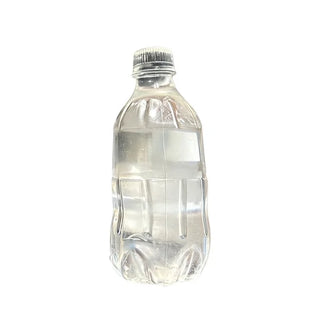 Clear plastic water bottle squishy toy with silver cap by Prickly Pear