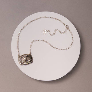 SP Sophia Collection Women's Necklaces E Western Buckle Initial Necklace