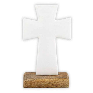 Creative Brands Home Decor White Enamel Cross 4"