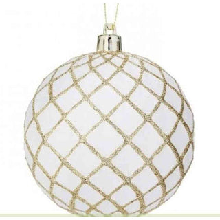 Regency Christmas Ornaments White & Gold Ball Ornament