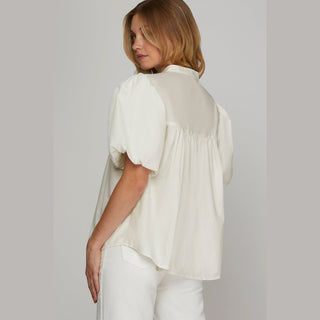 She + Sky Women's Tops White Woven Top