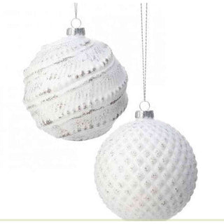 Regency Christmas Ornaments Whitewashed Ball Ornament