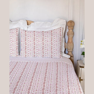 Ida Mae Home Blankets Wilshire Stripe Pink Quilt
