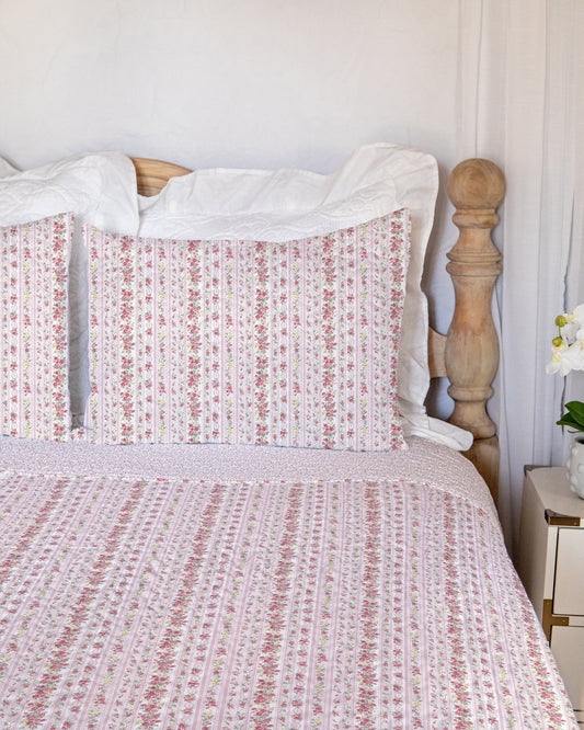 Wilshire Stripe Pink Queen Quilt