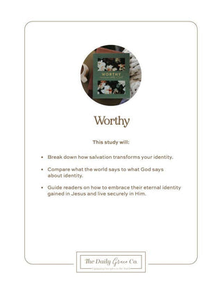 Worthy Bible Study book by The Daily Grace Co with floral cover design