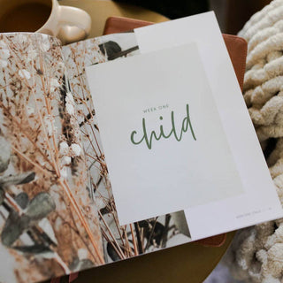 Worthy Bible Study book open to Week One Child section by The Daily Grace Co