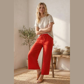 Relaxed Polka Dot Wide Leg Pants