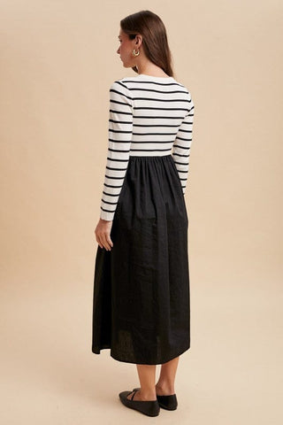 Annie Wear Women's Dresses Striped Poplin Dress