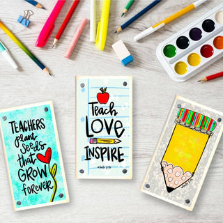Baxter & Me Home Decor Rainbow Pencil Happy Block