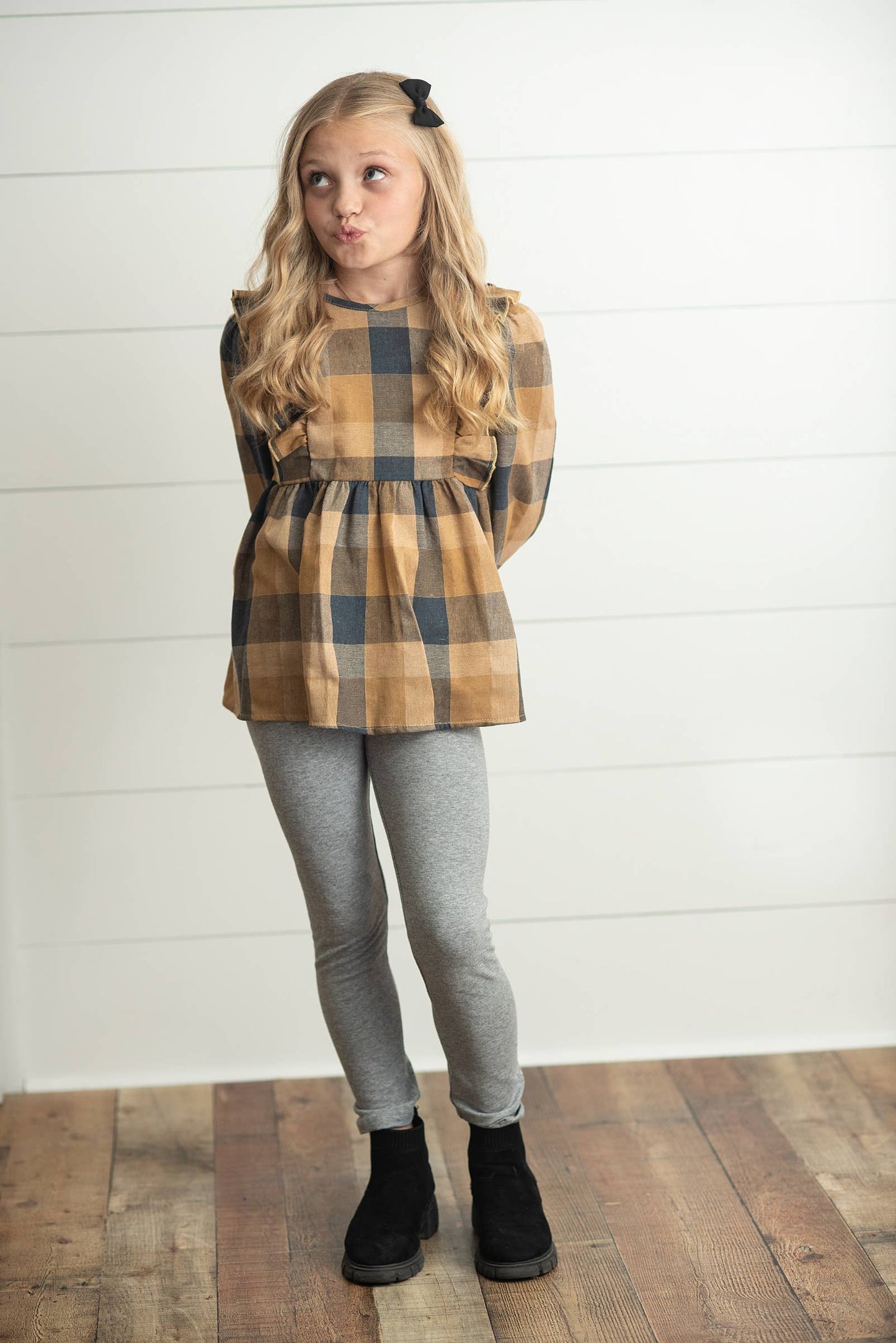 Girls Plaid Fall Set