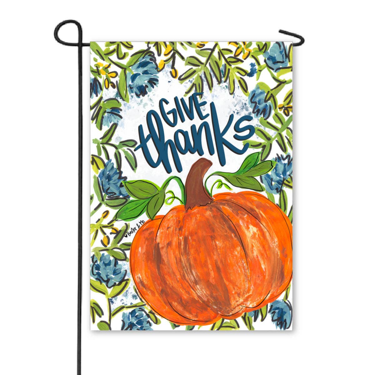 Give Thanks Pumpkin Garden Flag