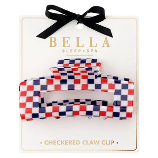 Bella Sleep+Spa Women's Hair Checkered Patriotic Claw Clip