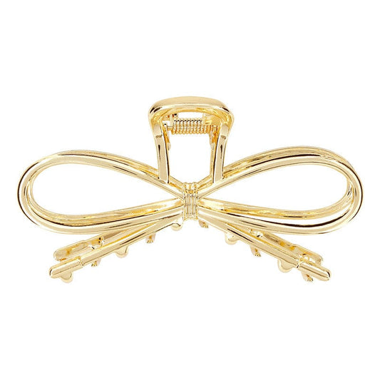 Bella Sleep+Spa Women's Hair Gold Bow Claw Clip