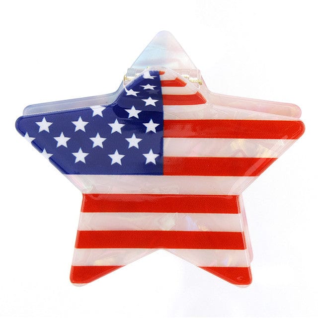Bella Sleep+Spa Women's Hair Patriotic Star Claw Clip