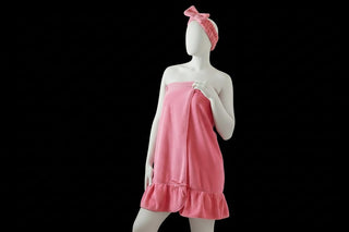 Bella Sleep+Spa Women's Pajamas Hot Pink Spa Wrap with Ruffle